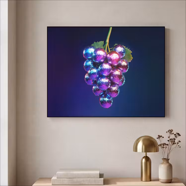 Paars - Disco - Feest - Druif Textielframe - compleet frame klein -sfeer2