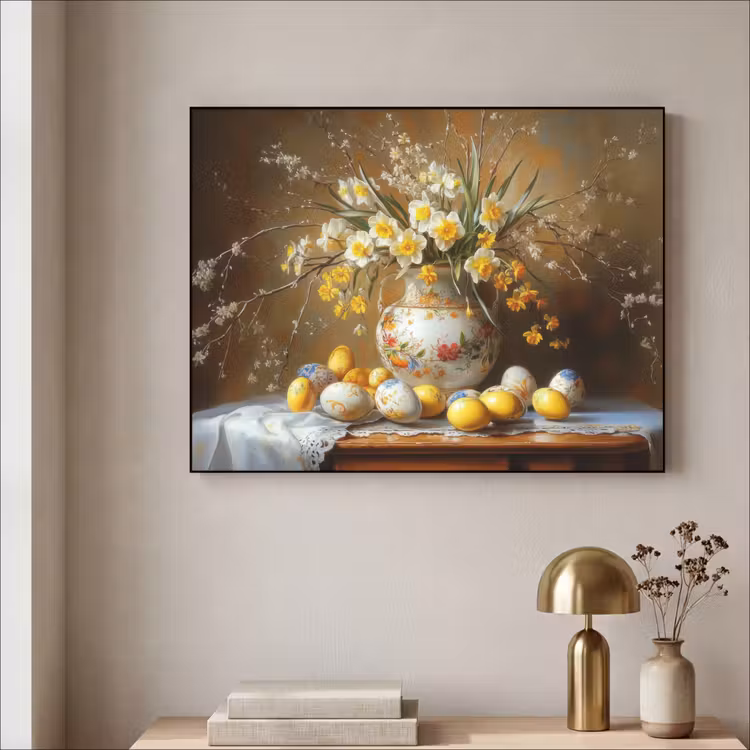 Paaseieren - Stilleven - Vaas Textielframe - compleet frame klein -sfeer2