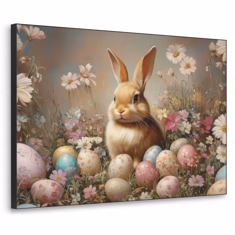 Paashaas - Lente - Paaseieren Textielframe zwart klein -3d