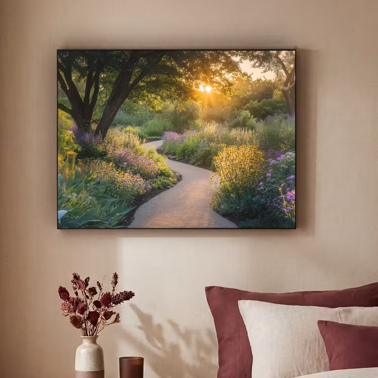 Pad - Bloemen - Park Textielframe - compleet frame klein -sfeer1