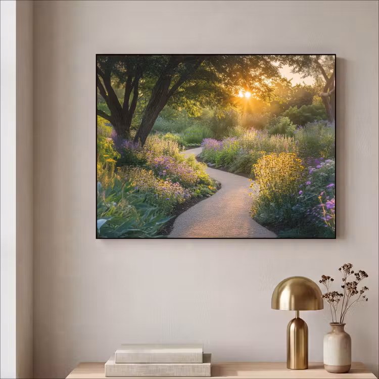 Pad - Bloemen - Park Textielframe - compleet frame klein -sfeer2