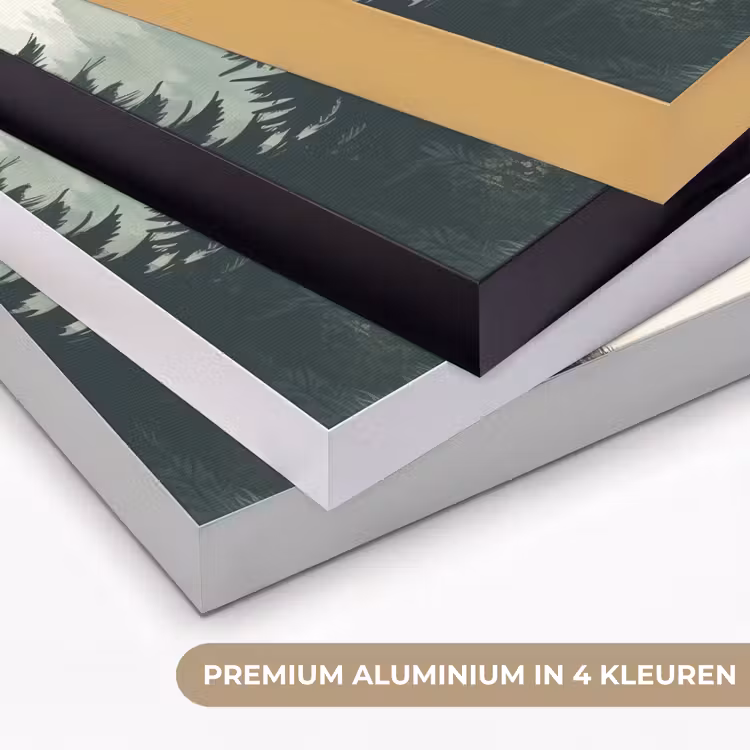 Pad - Bomen - Bos - Illustratie Textielframe zwart klein -USP_kleurenNL