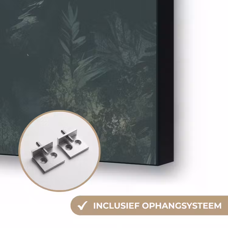 Pad - Bomen - Bos - Illustratie Textielframe zwart klein -USP_ophangsysteemNL