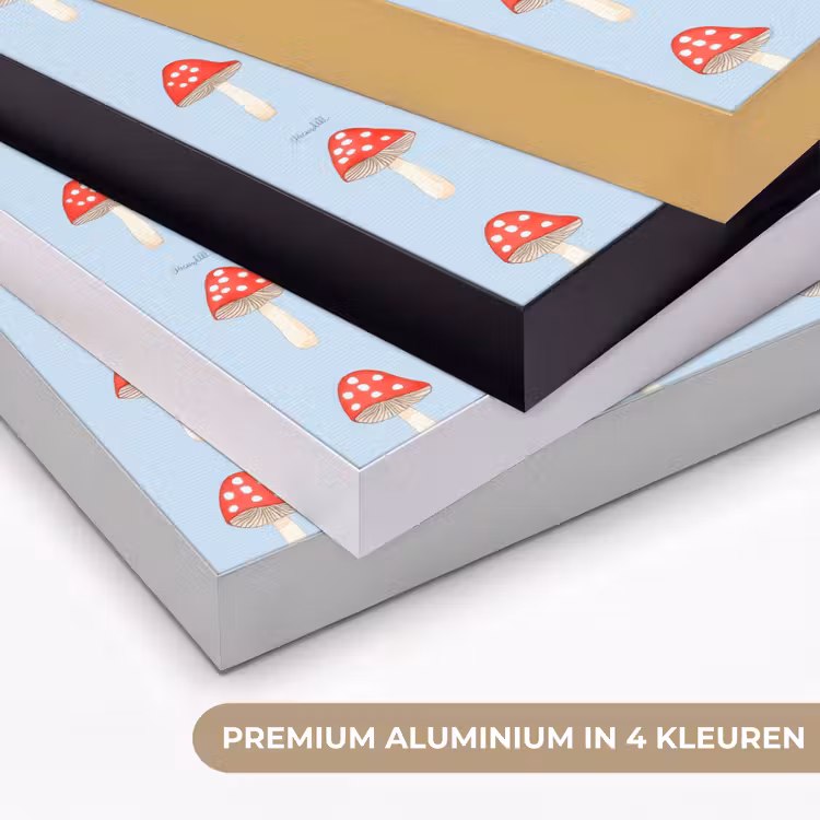 Paddenstoel -Sprookje - Blauw Textielframe zwart klein 947 -USP_kleurenNL