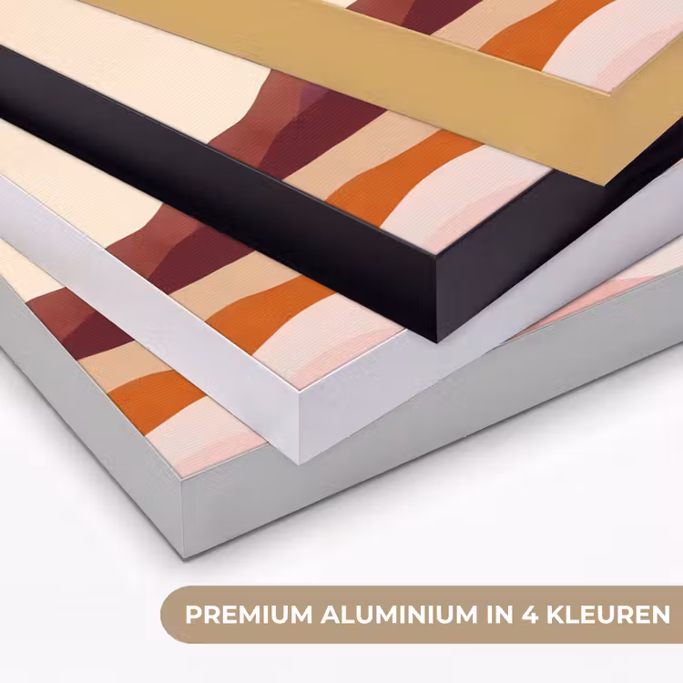 Palmbomen - Abstract - Zon - Heuvels Textielframe zwart klein -USP_kleurenNL