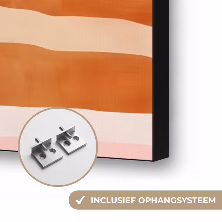 Palmbomen - Abstract - Zon - Heuvels Textielframe zwart klein -USP_ophangsysteemNL