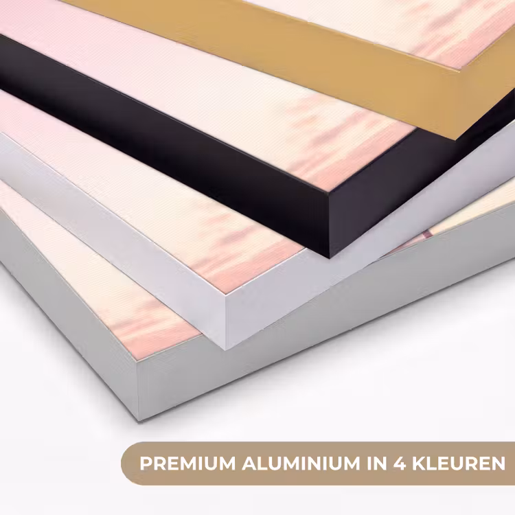 Palmbomen - Paars - Wolken - Lucht Textielframe zwart klein -USP_kleurenNL