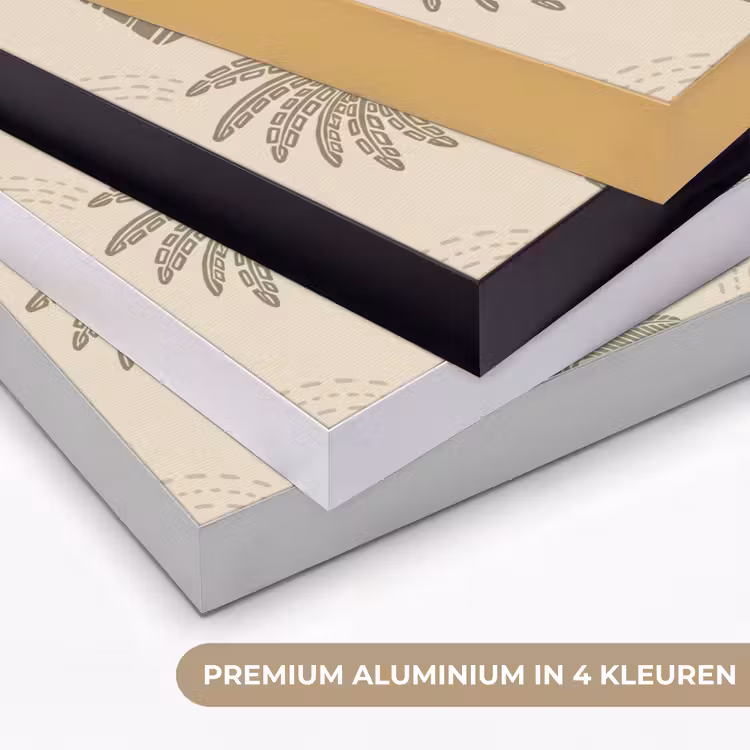 Palmbomen - Patroon - Tropisch - Beige Textielframe zwart klein -USP_kleurenNL