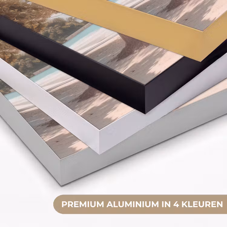 Palmboom - Schommel - Strand - Lucht Textielframe zwart klein -USP_kleurenNL