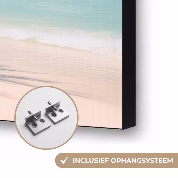 Palmboom - Schommel - Strand - Lucht Textielframe zwart klein -USP_ophangsysteemNL