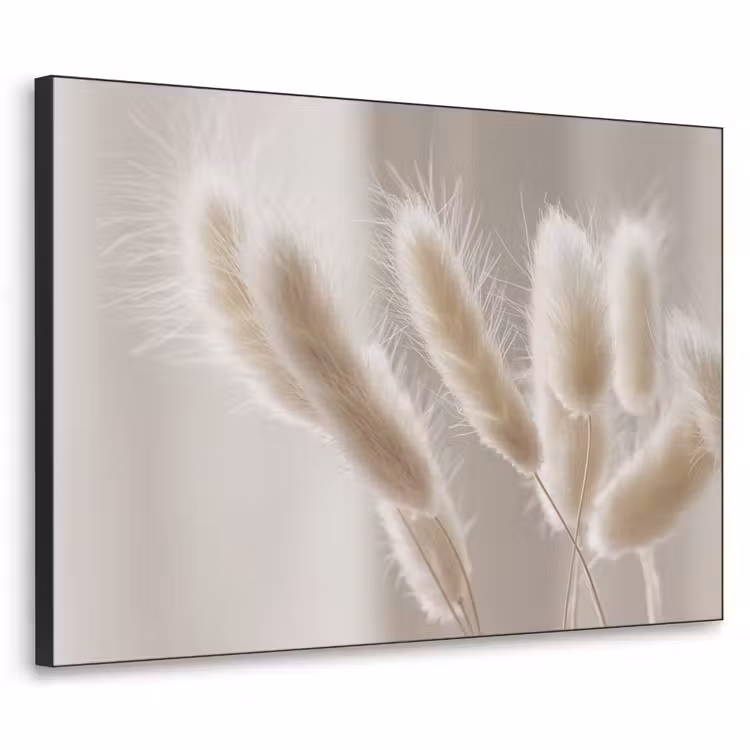 Pampasgras - Pluim - Wit Textielframe zwart klein -3d