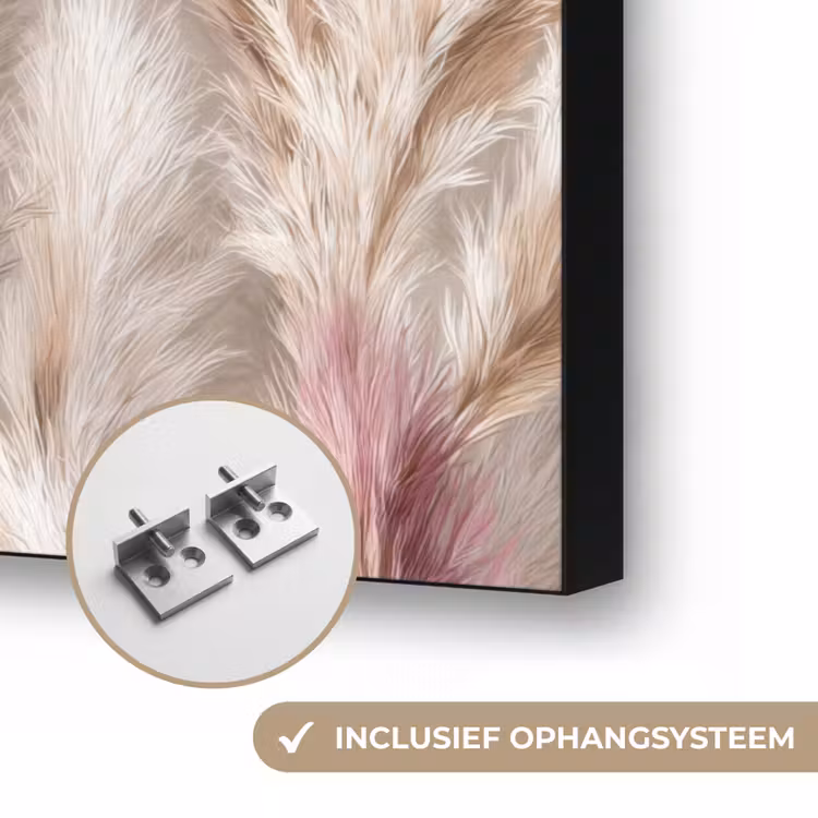 Pampasgras - Pluizig - Kleurrijk Textielframe zwart klein 947 -USP_ophangsysteemNL