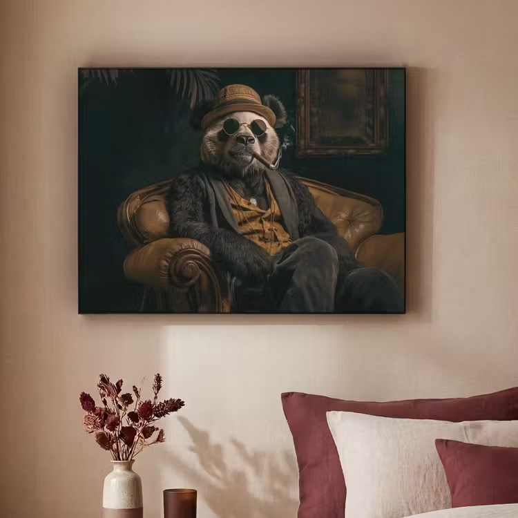 Panda - Hoed - Bril - Pak Textielframe - compleet frame klein -sfeer1