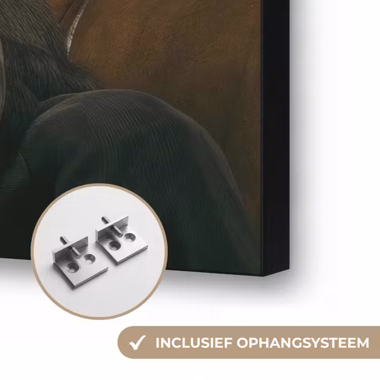 Panda - Hoed - Bril - Pak Textielframe zwart klein -USP_ophangsysteemNL