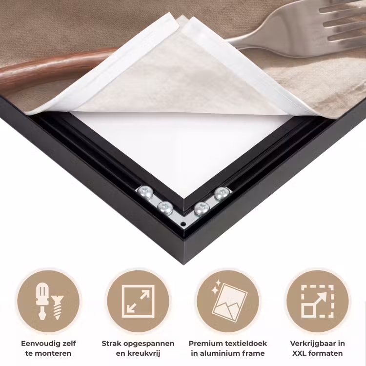 Pannenkoeken - Bessen - Ontbijt - Modern - Beige Textielframe zwart klein -USP_feed_closeupNL