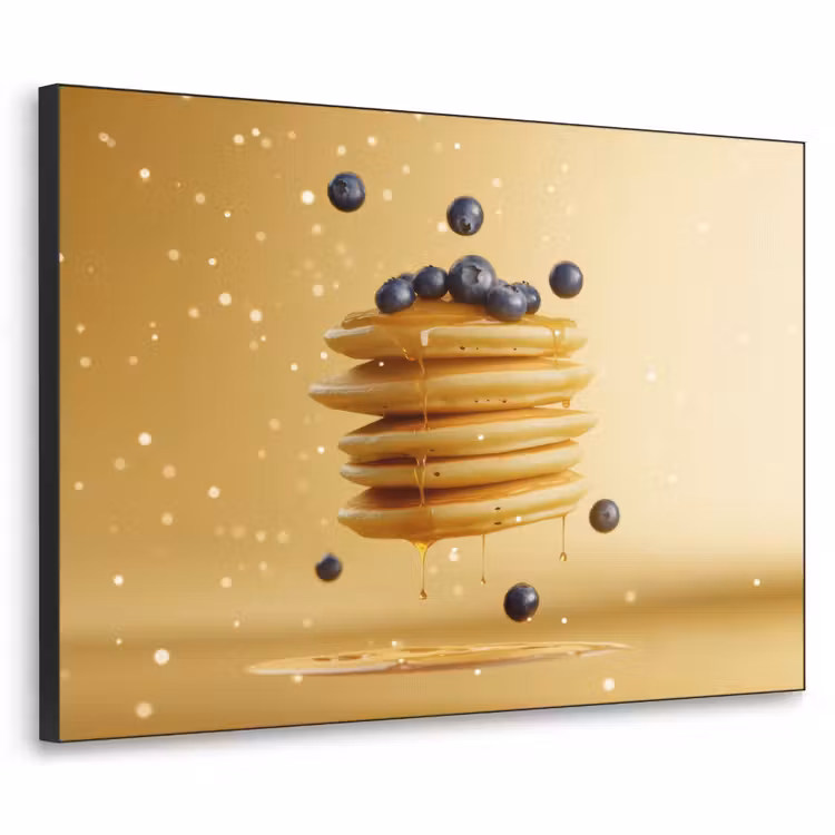 Pannenkoeken - Eten - Honing - Geel Textielframe - compleet frame klein -3d