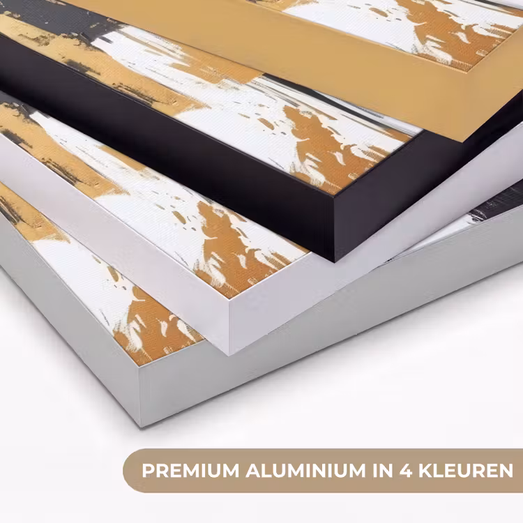 Panter - Zwart - Abstract - Verfstreken Textielframe zwart klein -USP_kleurenNL