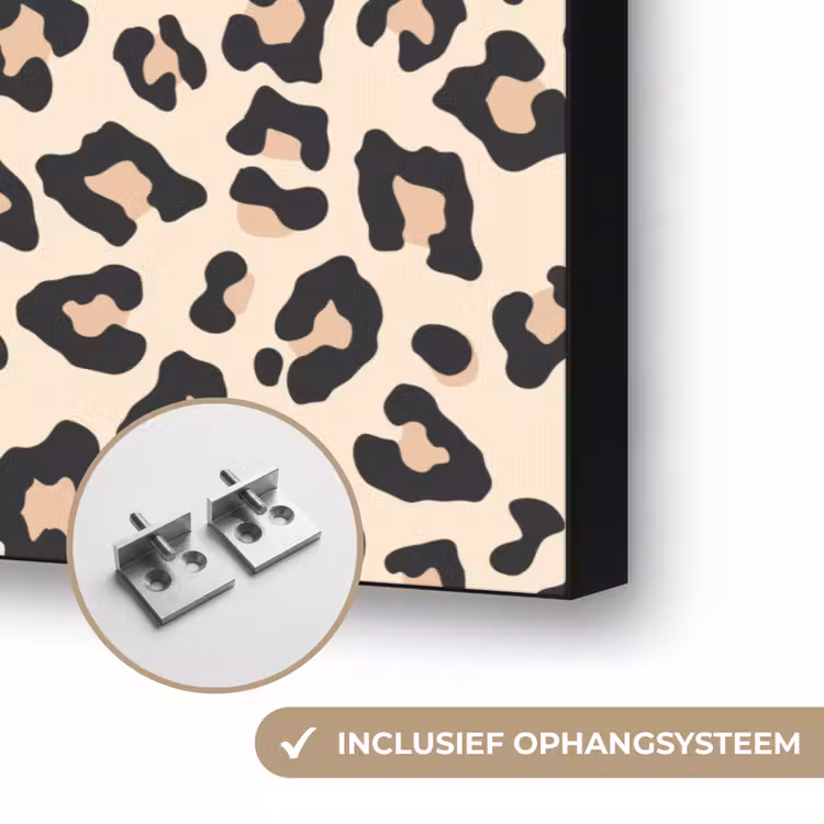 Panterprint - Patroon - Bruin Textielframe zwart klein 947 -USP_ophangsysteemNL