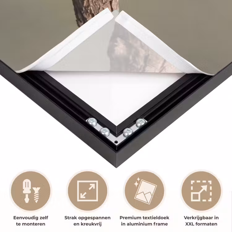 Papagaai - Tak - Natuur - Kleurrijk Textielframe zwart klein -USP_feed_closeupNL