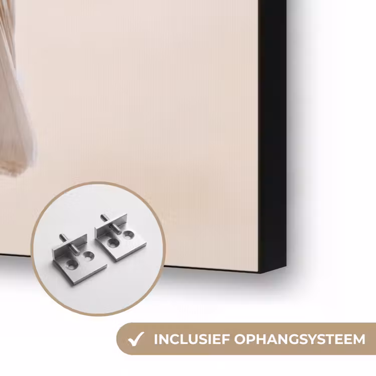 Papagaai - Tak - Roze Textielframe zwart klein -USP_ophangsysteemNL