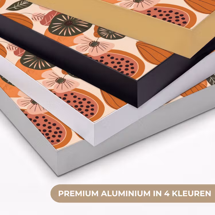 Papaja - Bloesem - Oranje Textielframe zwart klein 947 -USP_kleurenNL