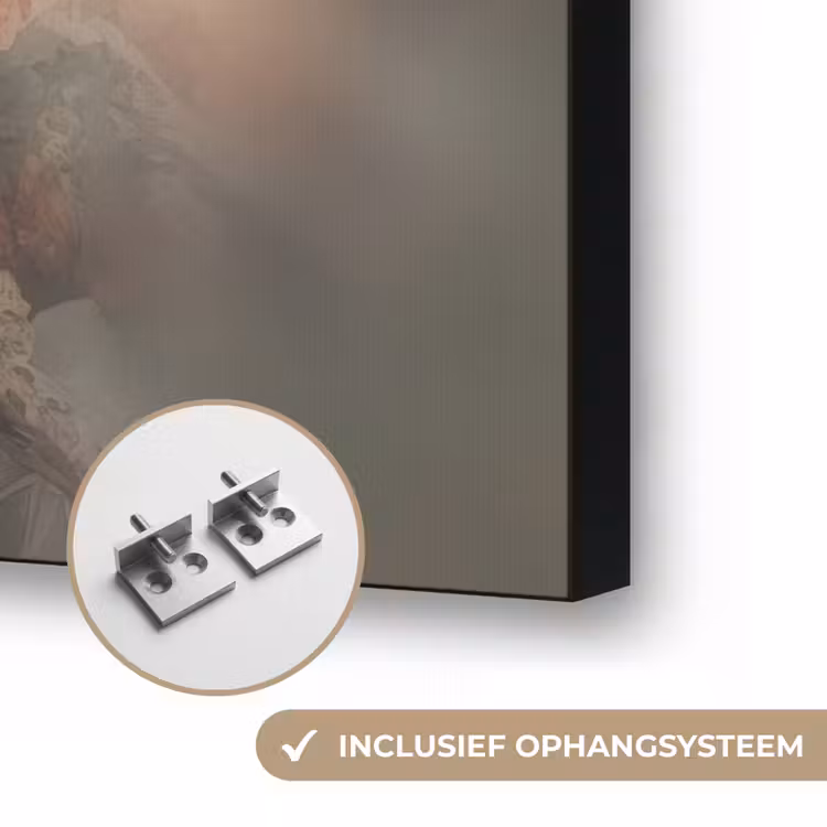 Papegaaien - Vogels - Natuur - Bloemen Textielframe zwart klein -USP_ophangsysteemNL