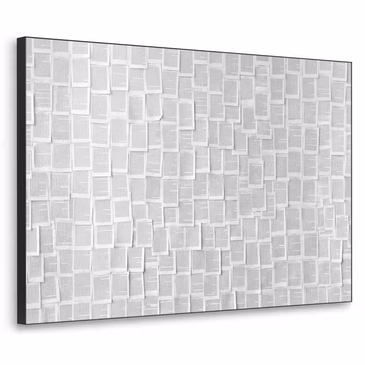 Papier - Overlappend - Textuur - Modern - Wit Textielframe zwart klein -3d