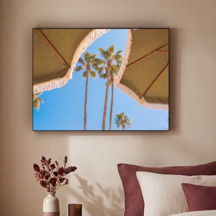 Parasol - Groen - Franjes - Zomer - Tropisch Textielframe zwart klein -sfeer1