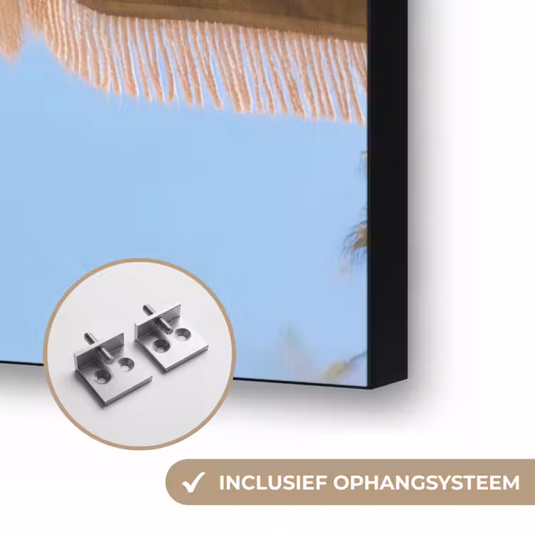 Parasol - Groen - Franjes - Zomer - Tropisch Textielframe zwart klein -USP_ophangsysteemNL