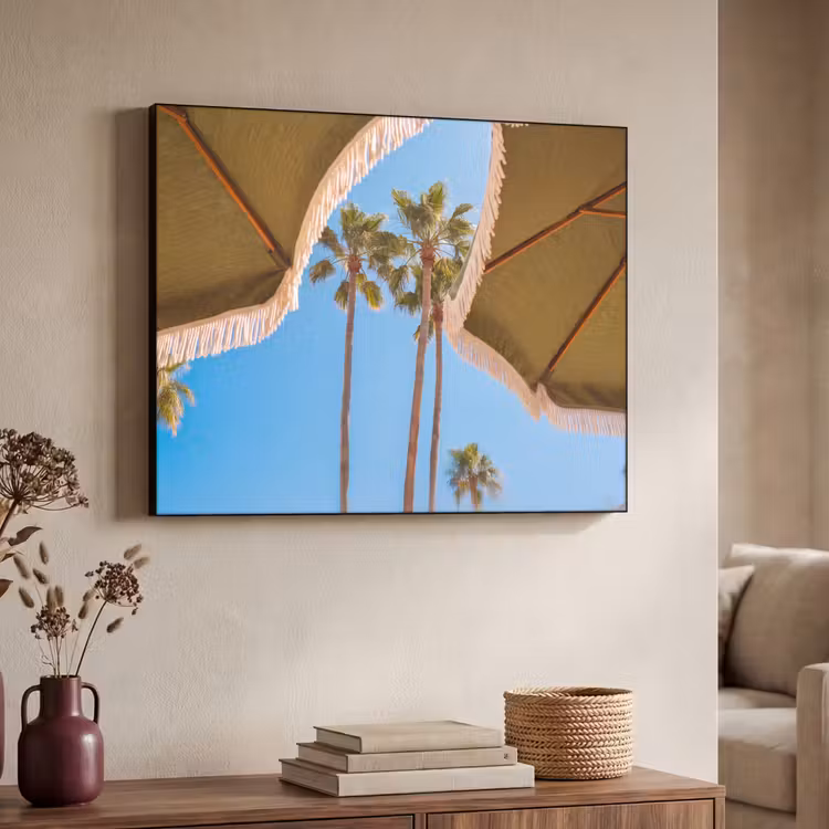 Parasol - Groen - Franjes - Zomer - Tropisch Textielframe zwart klein -sfeer3