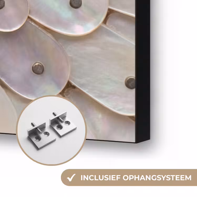 Parelmoer - Patroon - Decoratie - Ambacht - Wit Textielframe zwart klein -USP_ophangsysteemNL