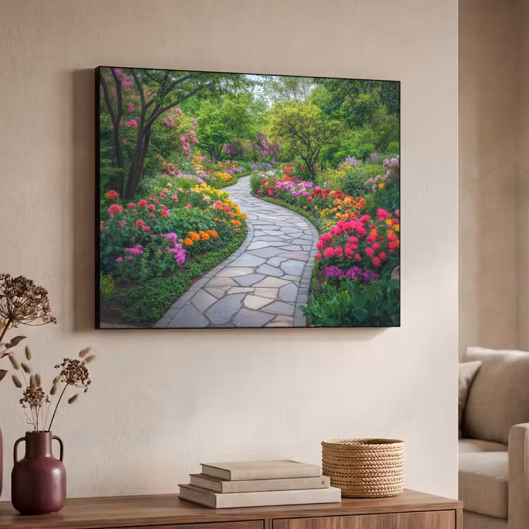 Park - Bloemen - Tuin Textielframe - compleet frame klein -sfeer3