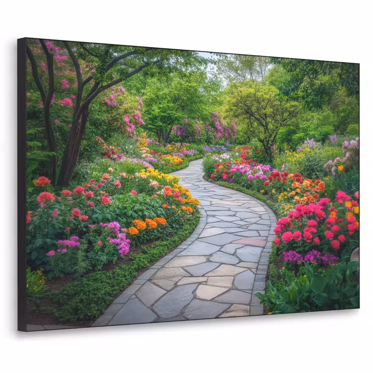 Park - Bloemen - Tuin Textielframe zwart klein -3d