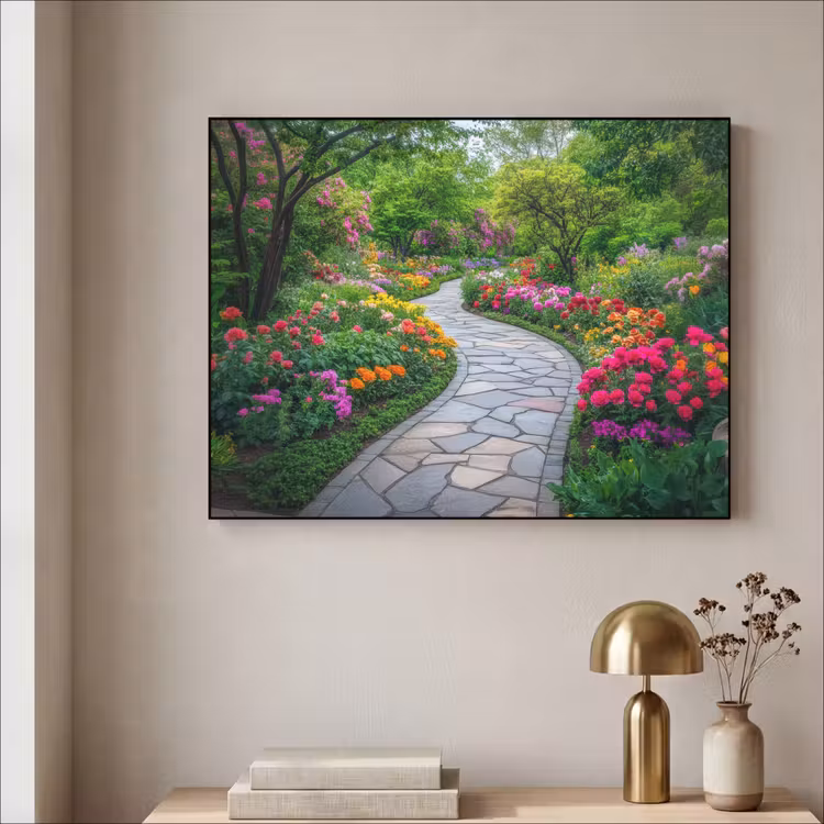 Park - Bloemen - Tuin Textielframe - compleet frame klein -sfeer2