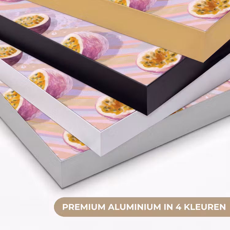 Passievrucht - Tropisch - Paars Textielframe zwart klein 947 -USP_kleurenNL