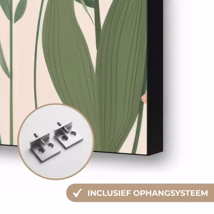 Pasteltinten - Bloemen - Illustratie Textielframe zwart klein -USP_ophangsysteemNL