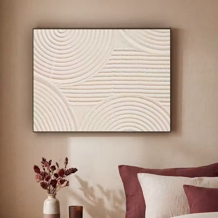 Patroon - Abstract - Wit Textielframe zwart klein -sfeer1