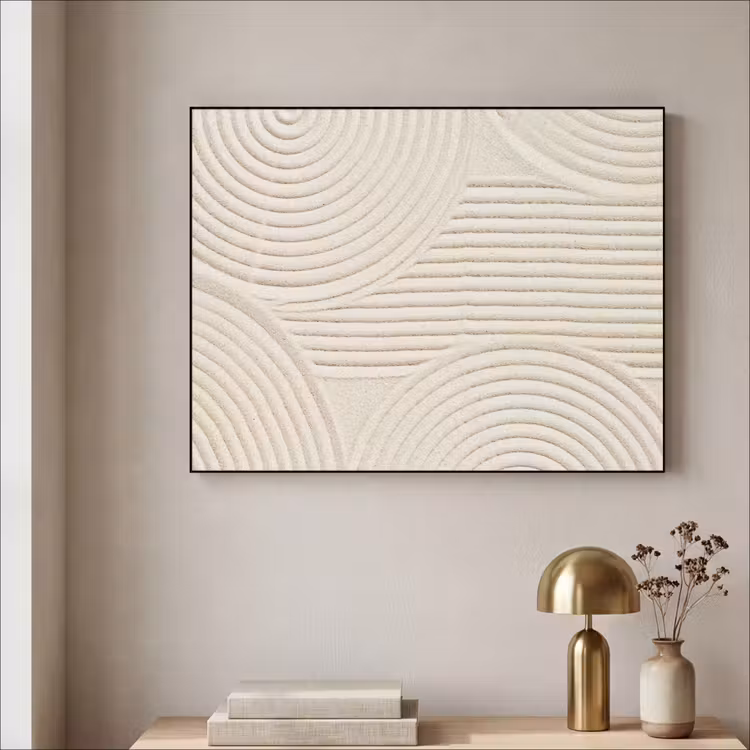 Patroon - Abstract - Wit Textielframe zwart klein -sfeer2