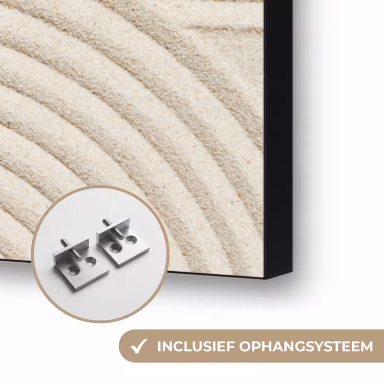 Patroon - Abstract - Wit Textielframe zwart klein -USP_ophangsysteemNL