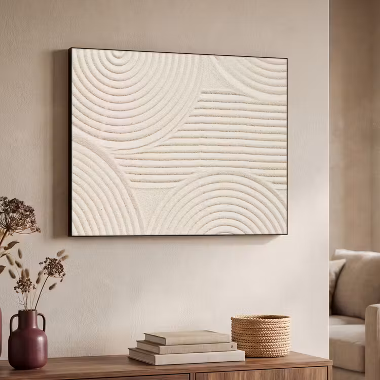 Patroon - Abstract - Wit Textielframe zwart klein -sfeer3