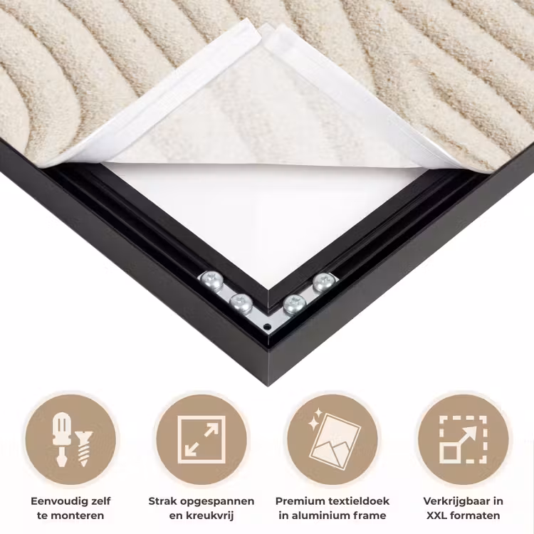 Patroon - Abstract - Wit Textielframe zwart klein -USP_feed_closeupNL