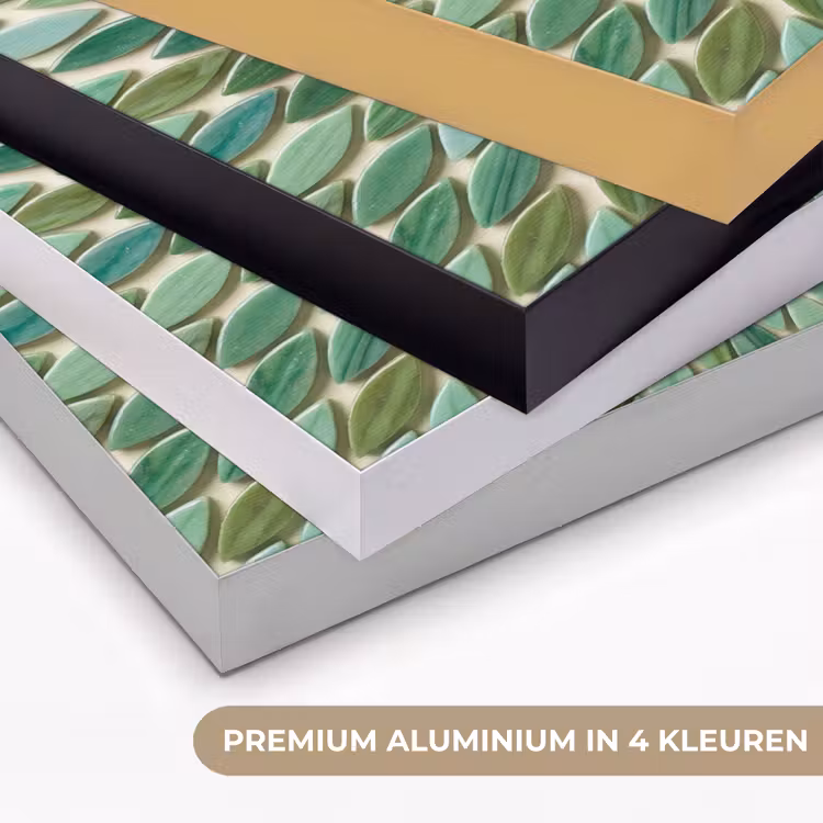 Patroon - Blad - Groen - Abstract Textielframe zwart klein -USP_kleurenNL