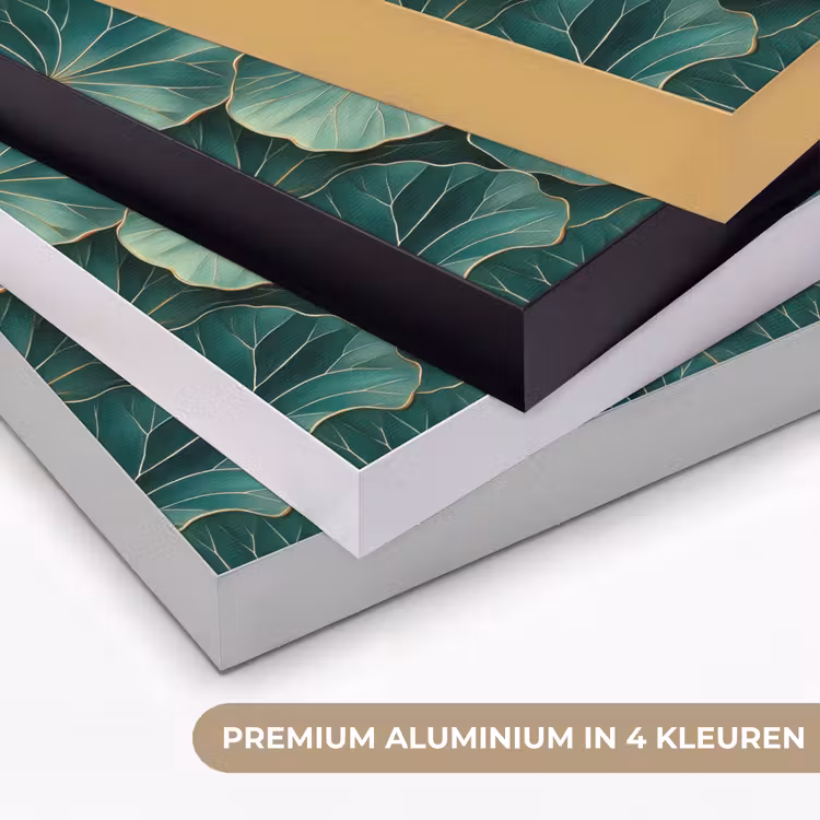 Patroon - Bladeren - Groen Textielframe zwart klein 947 -USP_kleurenNL