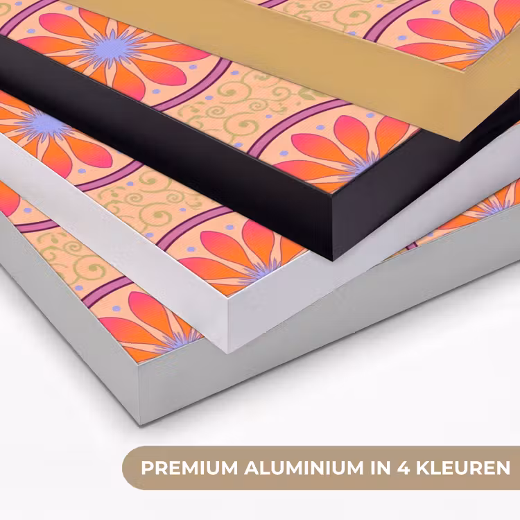 Patroon - Bloemen - Decoratief - Kleurrijk - Modern Textielframe zwart klein -USP_kleurenNL
