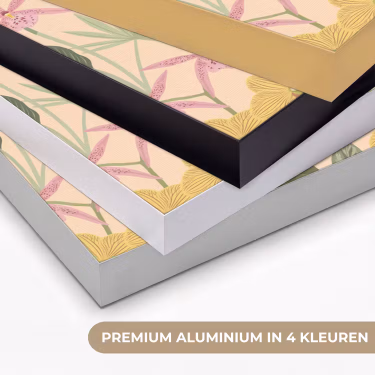 Patroon - Bloemen - Kleurrijk Textielframe zwart klein -USP_kleurenNL