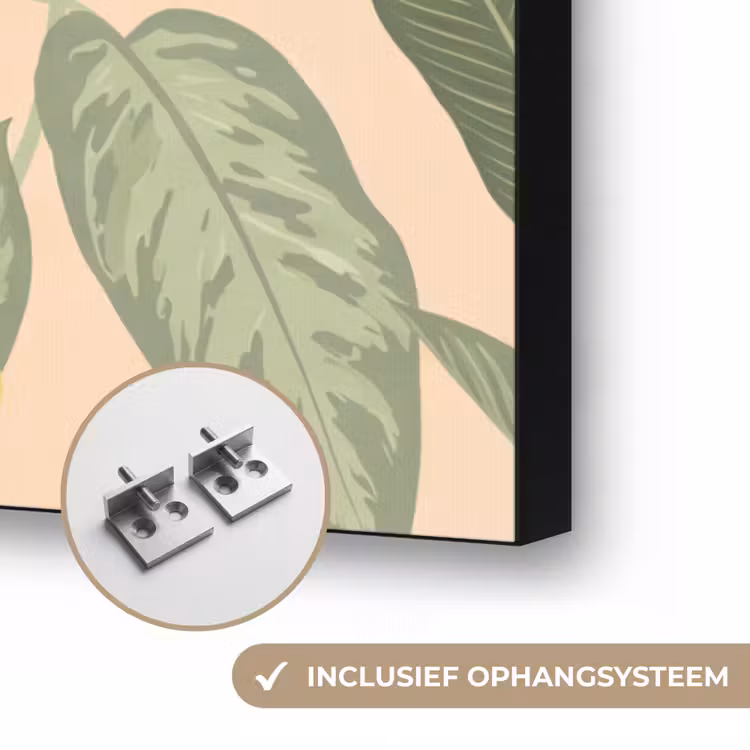 Patroon - Bloemen - Kleurrijk Textielframe zwart klein -USP_ophangsysteemNL