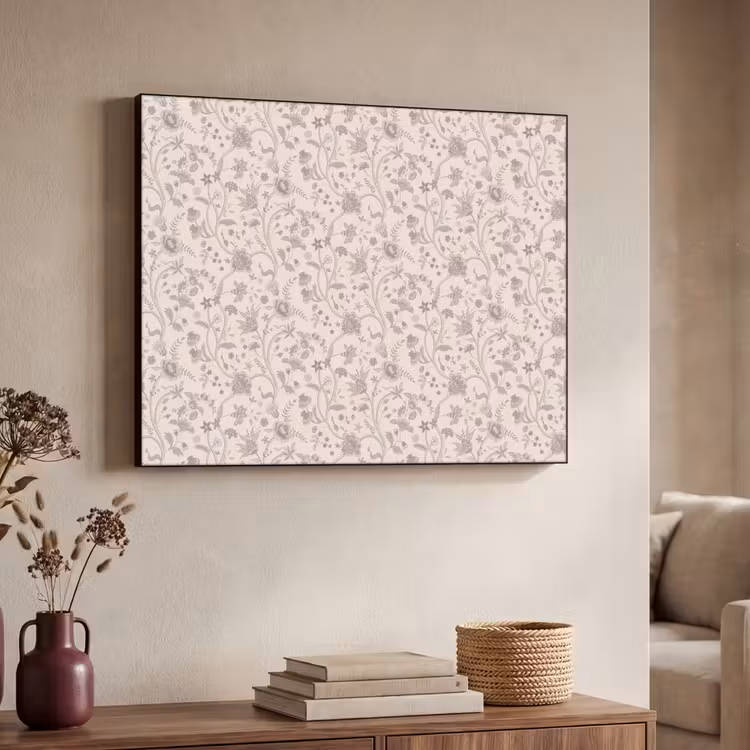 Patroon - Bloemen - Paars Textielframe - compleet frame klein 947 -sfeer3