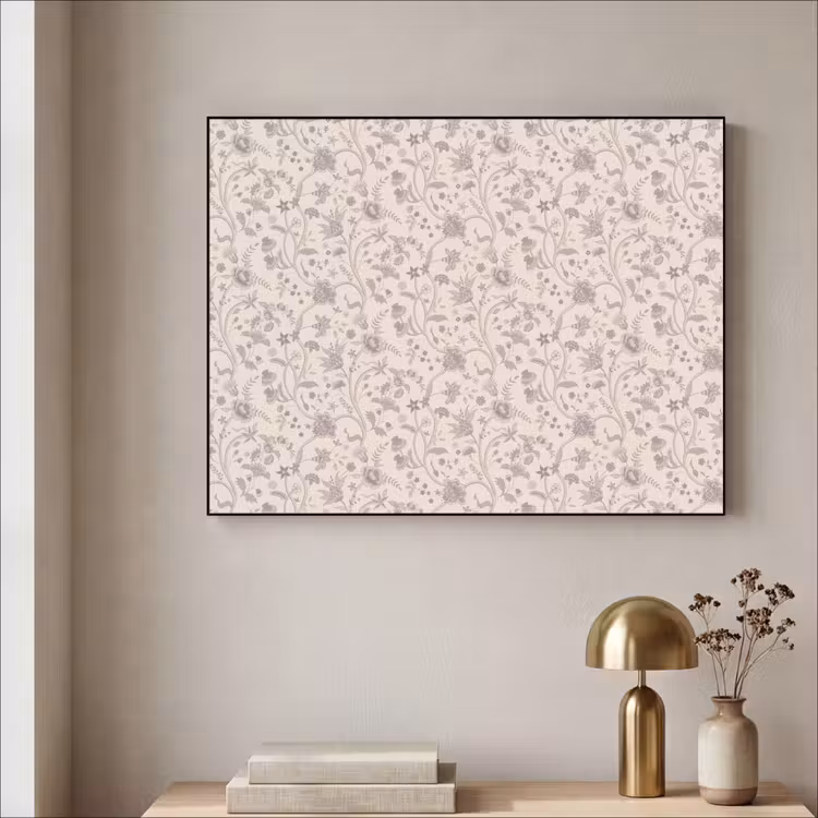 Patroon - Bloemen - Paars Textielframe - compleet frame klein 947 -sfeer2