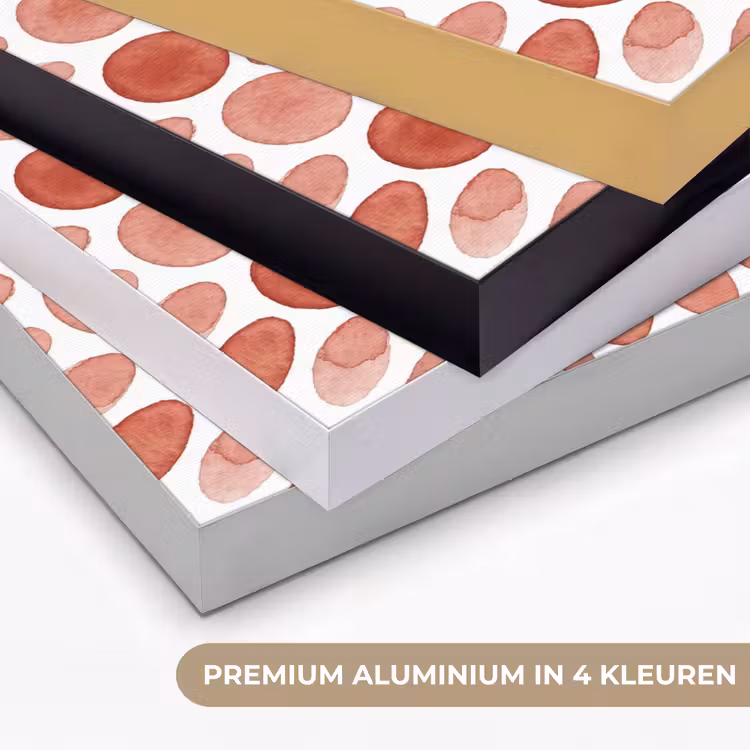 Patroon - Cirkels - Abstract - Modern - Rood Textielframe zwart klein -USP_kleurenNL
