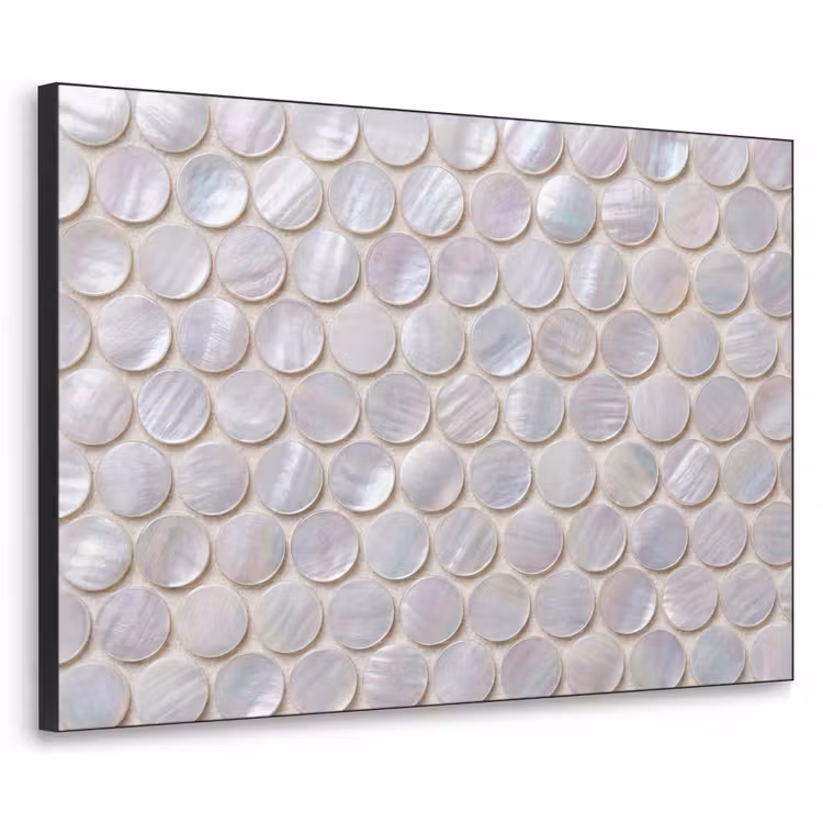 Patroon - Cirkels - Abstract - Modern - Wit Textielframe zwart klein -3d
